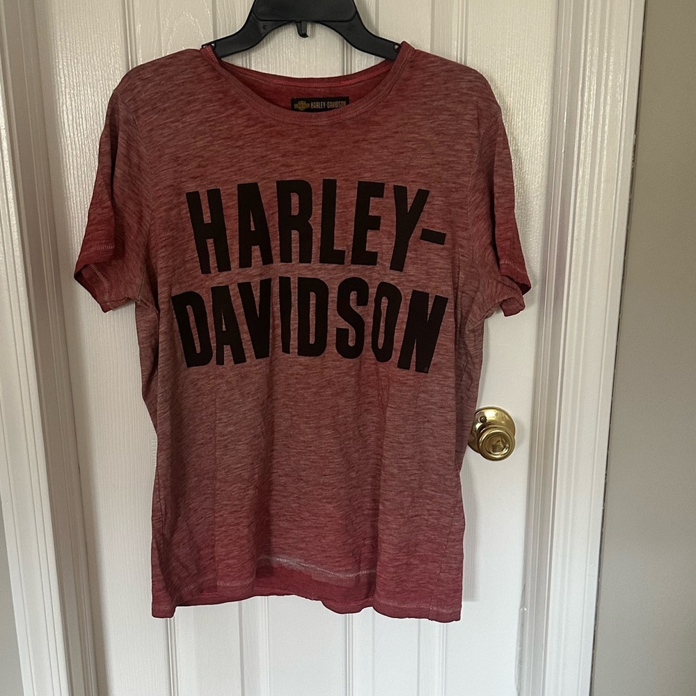 Harley-Davidson Heathered Red Tee with Black Logo